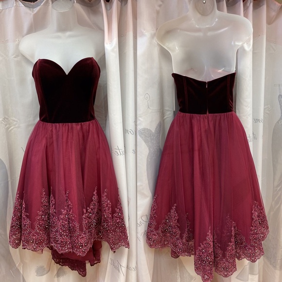 Alyce Paris Dresses & Skirts - Burgundy high low dress Alyce Paris size 8